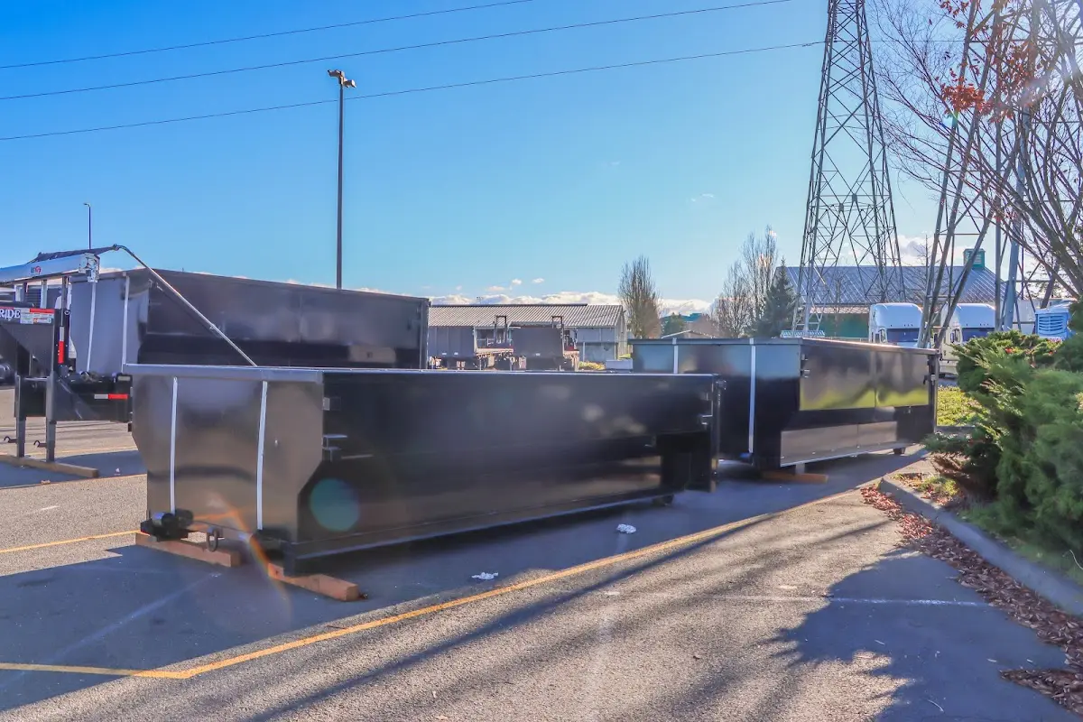 Roll-off dumpster ready for waste disposal at job site for Estate Cleanout Dumpster Rental in El Dorado